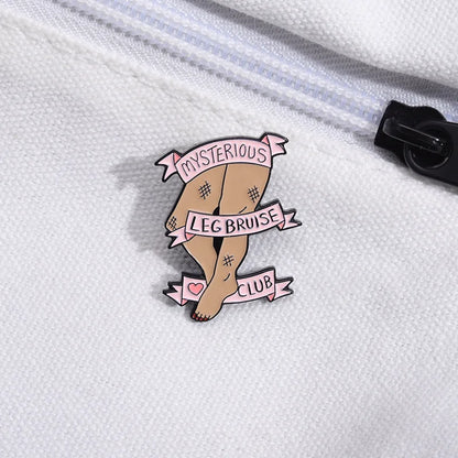 Mysterious Leg Bruise Club Funny Enamel Pin Badge Brooch Lapel Backpack ADHD