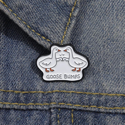 Goose Bumps Geese Enamel Pin Badge Cute Funny Duck Cartoon Animal Brooch Backpack Hat Lapel Accessories