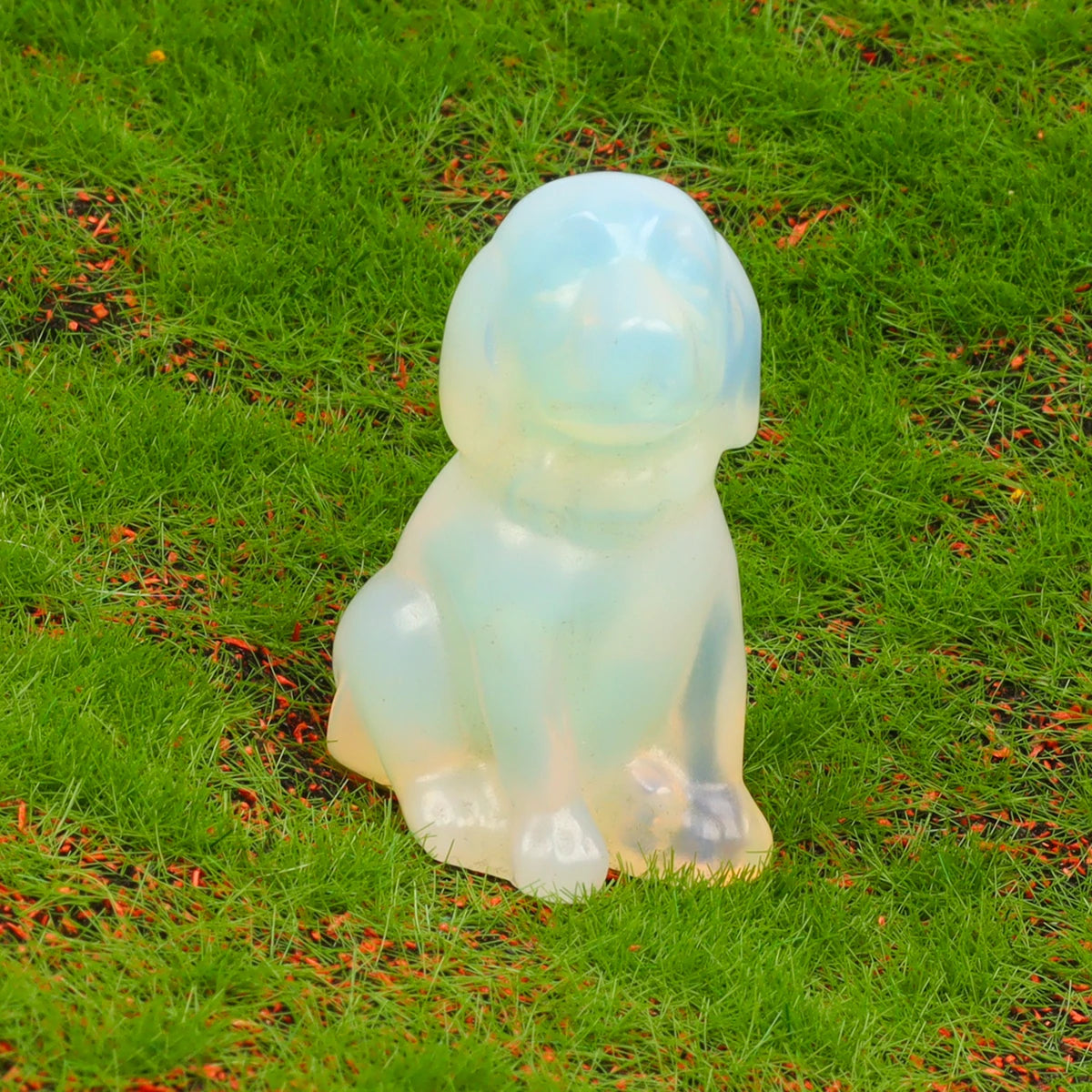 Crystal Dog Figurines – Hand-Carved Natural Stone Animal Dogs Figures for Chakra Energy Healing & Home Décor