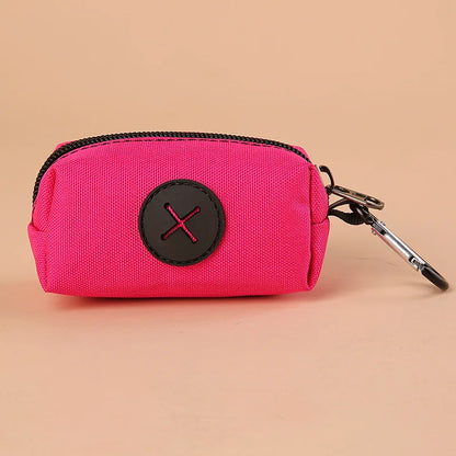 Canvas Dog Poop Bag Holder – Clip-On Pet Waste Bag Dispenser with Carabiner