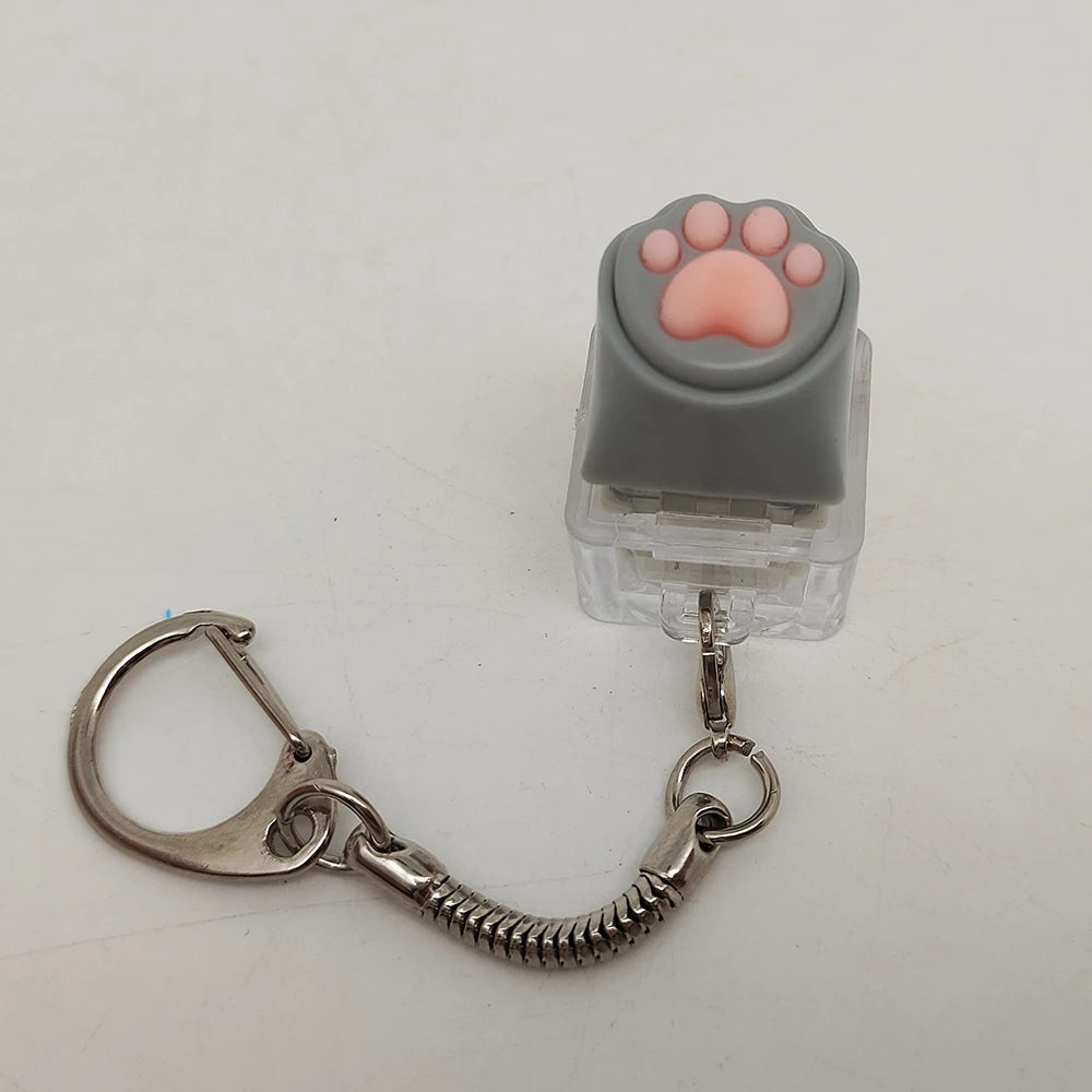 Paw Print Fidget Clicker Keyring – Stress Relief Keychain Anxiety ADHD