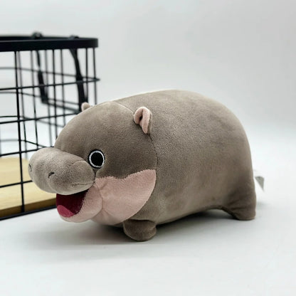21cm/42cm Happy Fat Chubby Hippo Plush Soft Stuffed Toy Moo Deng Cute Cartoon Hippo