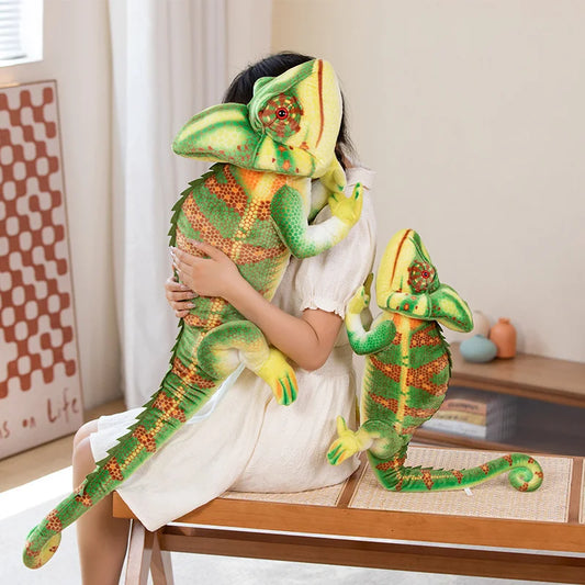 80/110cm Large Chameleon Plush Soft Toy – Soft Reptile Toy Statement