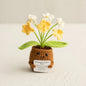 Crochet Knitted Flower Plant Pot - Desktop Emotional Support Gift Positivity Words of Encouragement Ornament - Perfect Gift
