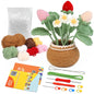 DIY Crochet Flower Plant Pot Kit – Sunflowers Tulips Daisies Designs, Beginners Set