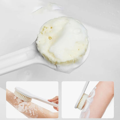 Japanese Long Handle Soft Bristle Bath Brush – Back Scrubber for Shower & Body Exfoliation