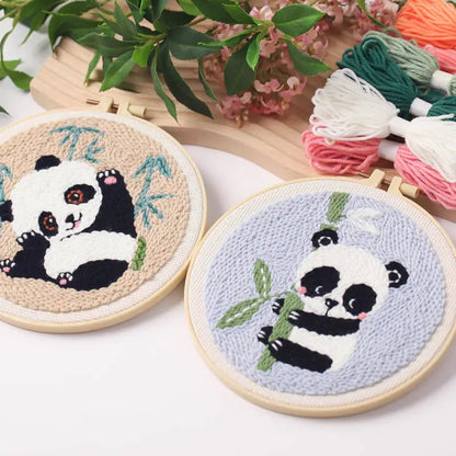 20cm Panda Design Punch Needle DIY Kit Set – Beginner Animal Craft Set