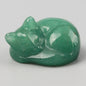 Crystal Sleeping Cat Figurines – Hand-Carved Natural Stone Animal Cats Figures for Chakra Energy Healing & Home Décor