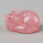 Crystal Sleeping Cat Figurines – Hand-Carved Natural Stone Animal Cats Figures for Chakra Energy Healing & Home Décor