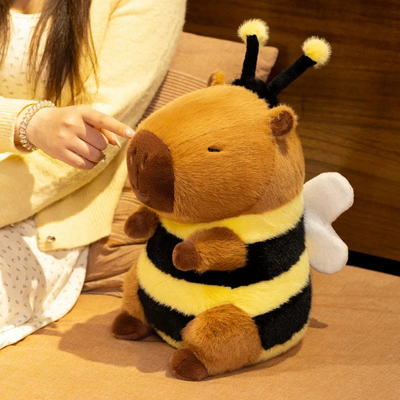 23cm/33cm Cute Capybara Plush in Bee Costume – Bumblebee Capybara Soft Toy