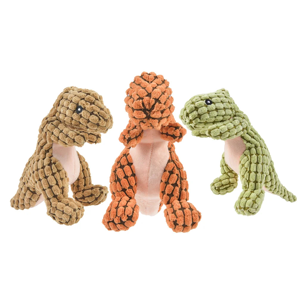 Interactive Squeaky Plush Dinosaur Dog Toy – Fun & Durable for Small to Medium Pets