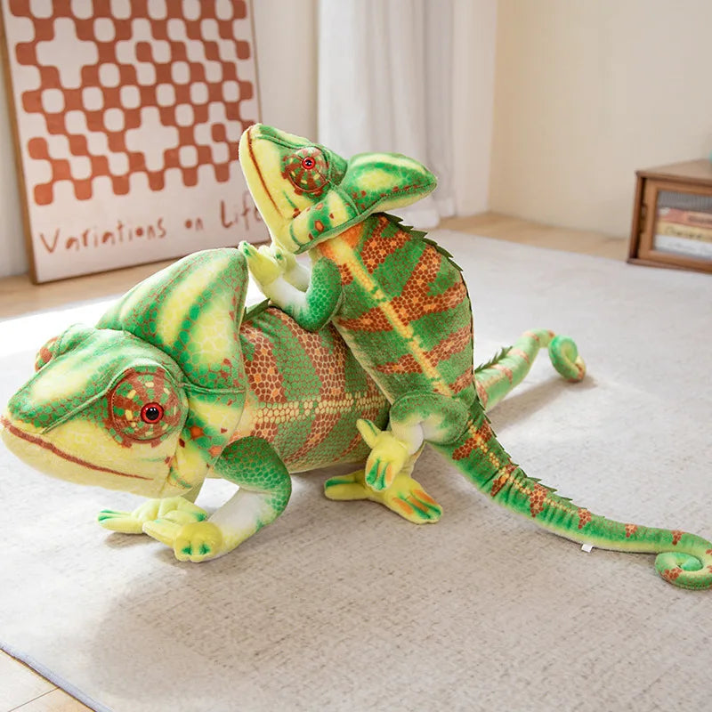 80/110cm Large Chameleon Plush Soft Toy – Soft Reptile Toy Statement