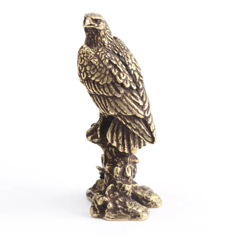 Mini Brass Copper Metal Eagle Figurine – Desk Buddy Ornament Collectible