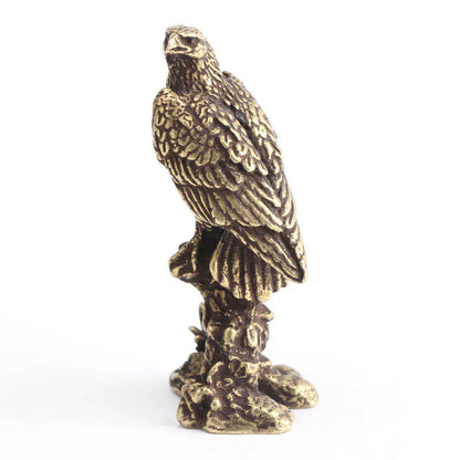 Mini Brass Copper Metal Eagle Figurine – Desk Buddy Ornament Collectible