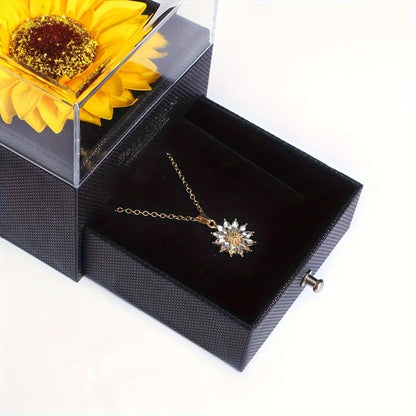 Elegant Sunflower Necklace Gift Set - Love, Loyalty, Friendship
