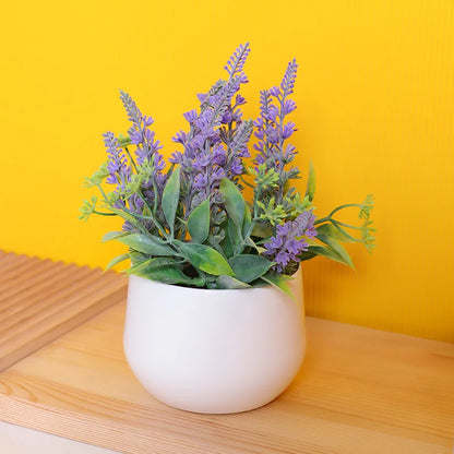 Artificial Lavender Potted Plant – Realistic Faux Flower for Home & Office Décor