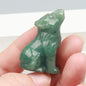 Crystal Howling Wolf Figurines – Hand-Carved Natural Stone Animal Wolves Figures for Chakra Energy Healing & Home Décor