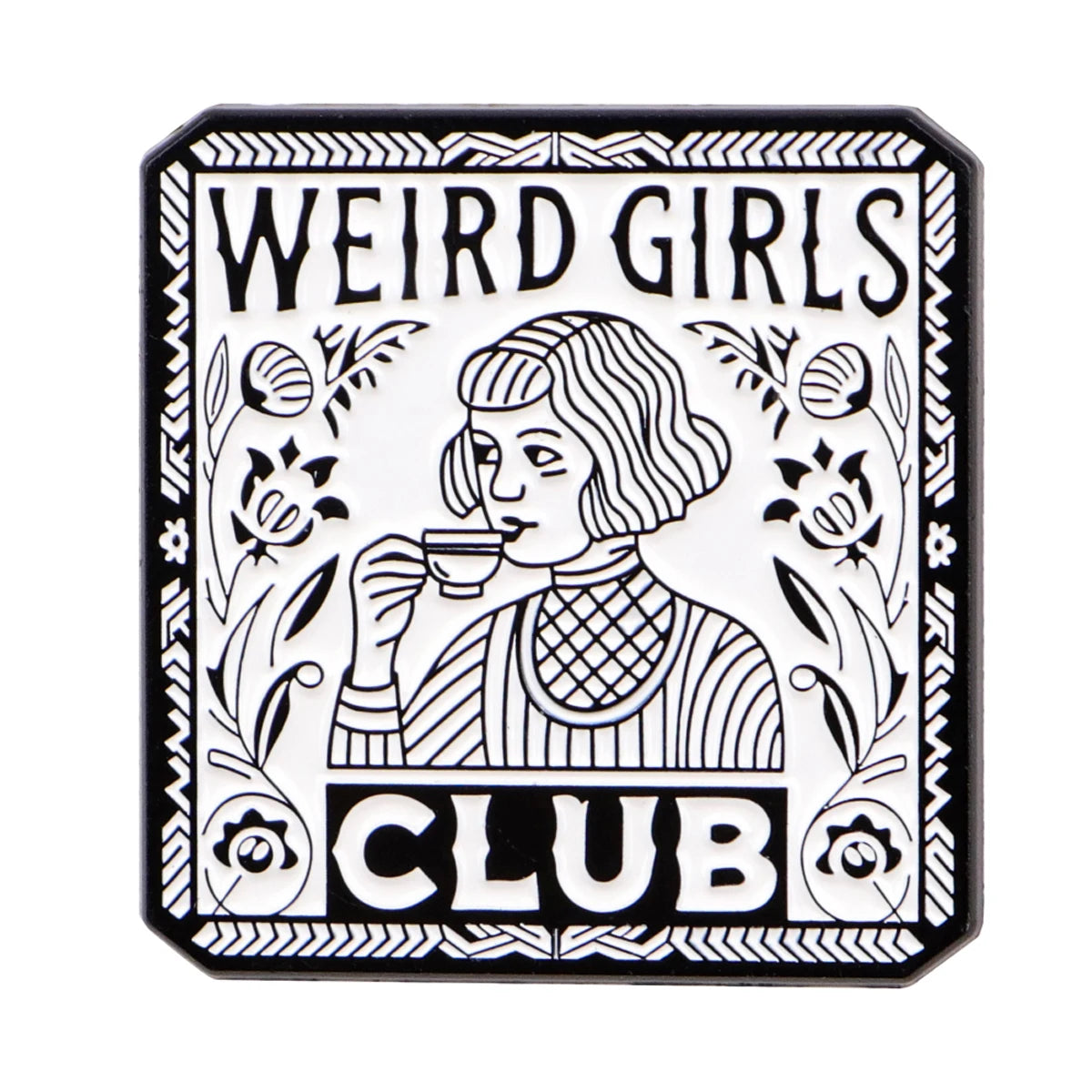 Weird Girls Club Funny Enamel Brooch Lapel Pin Badge Autism ADHD Neurodivergent