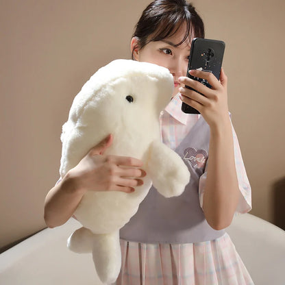 Large Manatee Plush Soft Toy – Sea Cow Cuddly Plush in 40cm or 50cm (Grey or White)