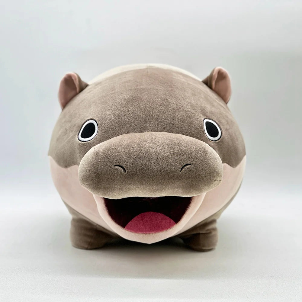 21cm/42cm Happy Fat Chubby Hippo Plush Soft Stuffed Toy Moo Deng Cute Cartoon Hippo