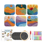 DIY Punch Needle Coaster Set Kit – Make 6 Scenery Landscape Design Coasters Multiple Design Choice Craft Embroidery