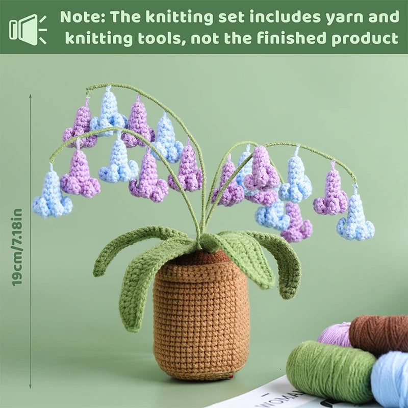 Moth Orchid or Bluebell Crochet Kit – All-in-One Beginner Crochet Flower DIY Kit