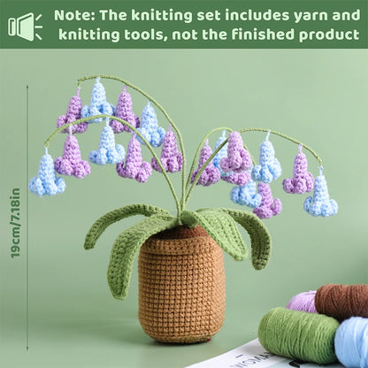 Moth Orchid or Bluebell Crochet Kit – All-in-One Beginner Crochet Flower DIY Kit