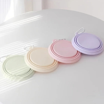 Portable Hanging Silicone Dog Pet Bowl – Foldable Travel Food & Water Bowl for Pets - Pastel Colours