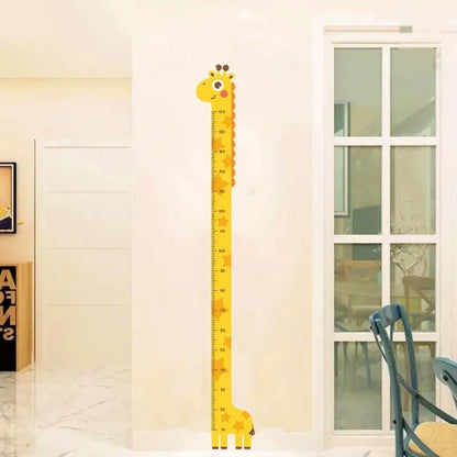 Cartoon Wall Height Chart Sticker – Removable Kids Growth Ruler for Bedroom or Nursery - Unicorn, Giraffe and Dinosaur