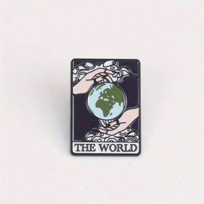 The World Tarot Card Style Enamel Pin Badge Lapel Brooch