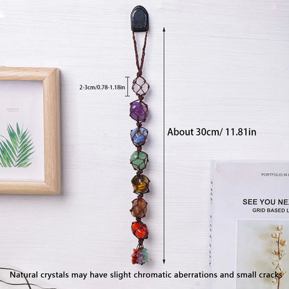 1pc Natural Crystal Chakra Pendant – Tumbled Healing Stone Home Car Charm for Energy, Yoga & Meditation