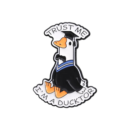 Funny Doctor Nurse Veterinarian Duck Dog Rat Enamel Brooch Lapel Pin Badge Novelty Gift