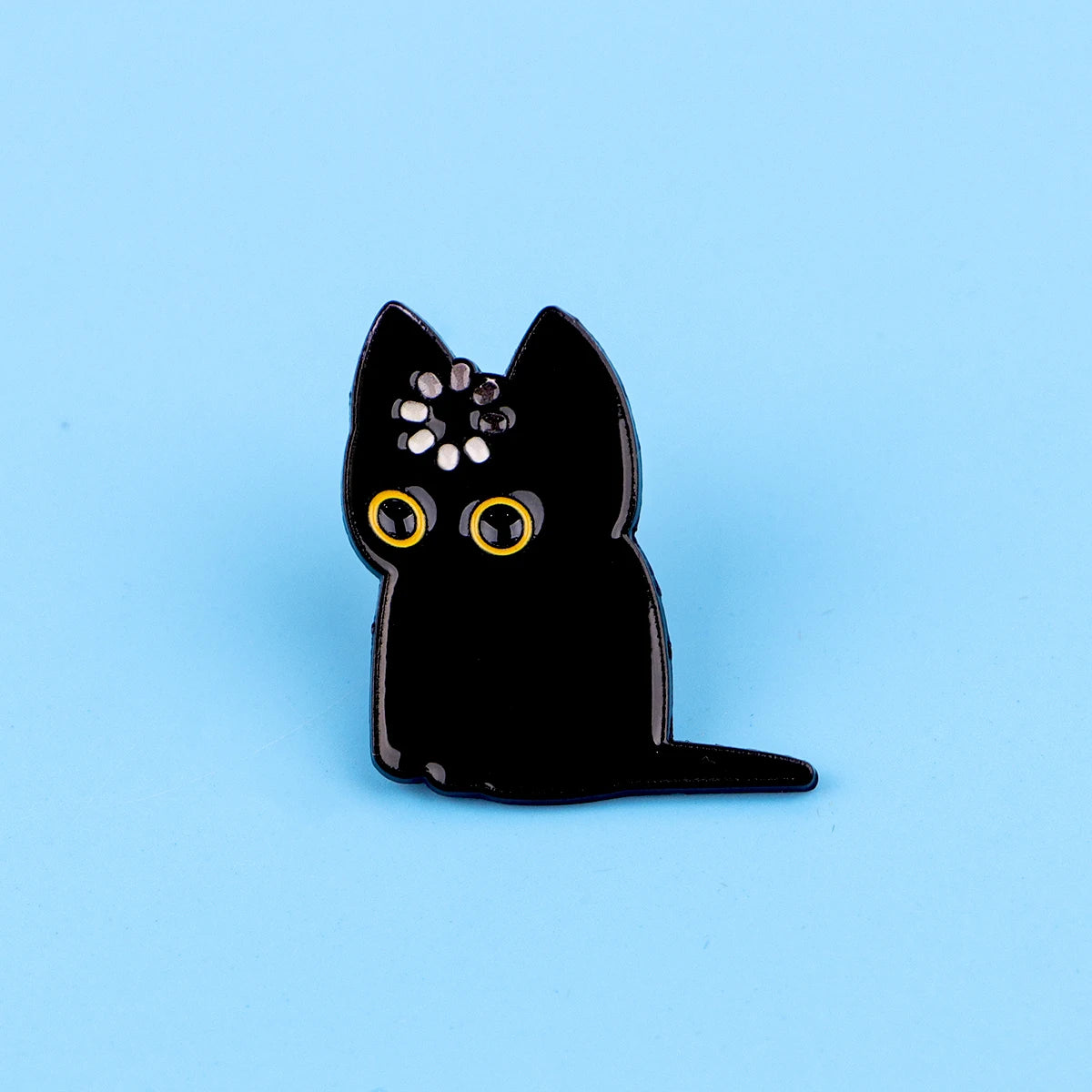 Brain Loading Funny Black Cat Enamel Brooch Lapel Pin Badge Novelty Gift