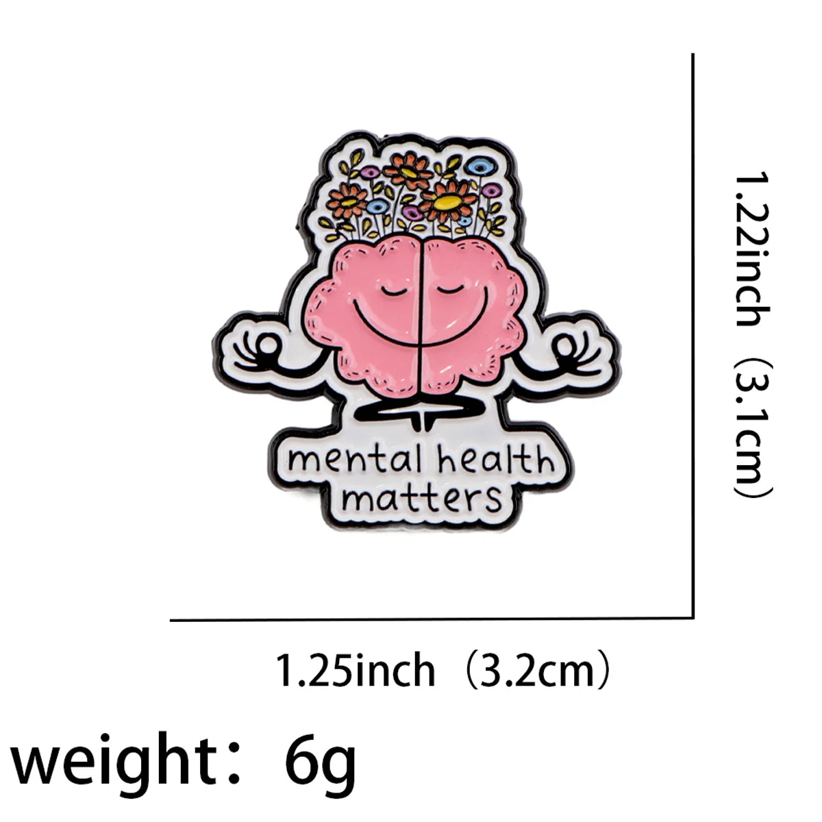 Mental Health Matters Enamel Brooch Lapel Pin Badge Gift ADHD Autism Anxiety Neurodivergent