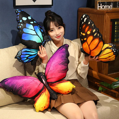 40×50cm Large Butterfly Plush Soft Toy Decorative Cushion – Blue/Pink/Yellow Multicolour Options