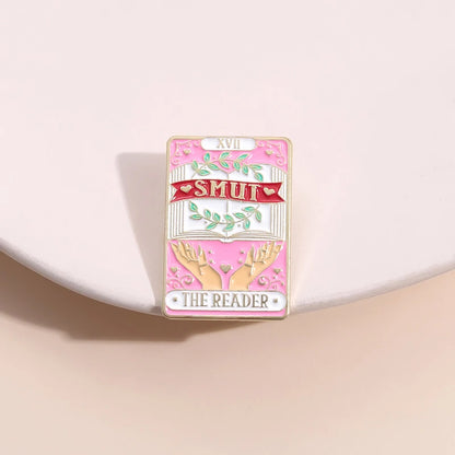 SMUT THE READER Tarot Card Brooch Enamel Pin Badge Book Lover Lapel Backpack Gift