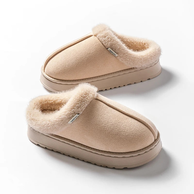 Women’s Men’s Unisex Slippers - Fluffy Thick EVA Sole Anti-Slip Indoor Slippers Warm for Winter Autumn