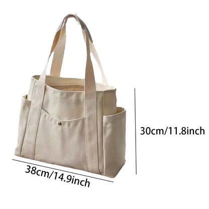 Large Capacity Canvas Tote Bag – Everyday Shoulder Bag for Work, School & Shopping