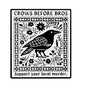 Funny Crow ‘Crows before Bros’ Enamel Brooch Lapel Pin Badge Novelty Gift