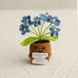 Crochet Knitted Flower Plant Pot - Desktop Emotional Support Gift Positivity Words of Encouragement Ornament - Perfect Gift