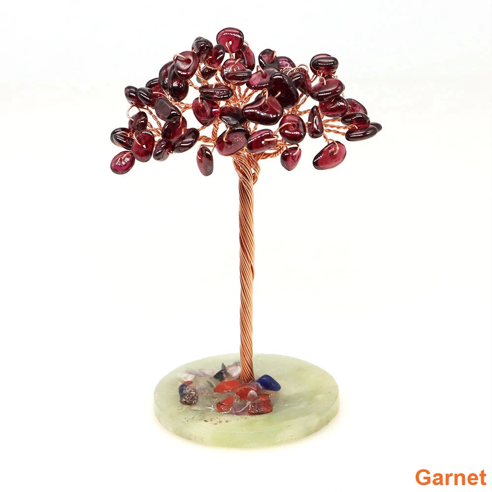 Crystal Money Tree Natural Crystal Healing Stone Reiki Quartz Gemstones Copper Wire Plant Gift