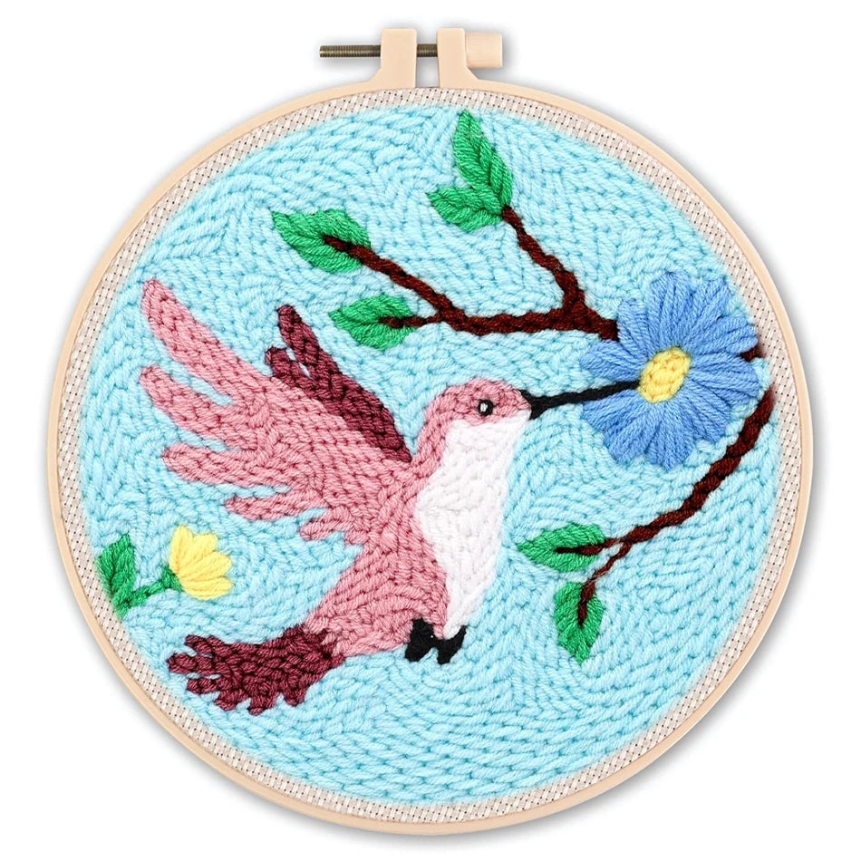 DIY 20cm Punch Needle Beginner Set Kit – Animal Designs Craft Embroidery
