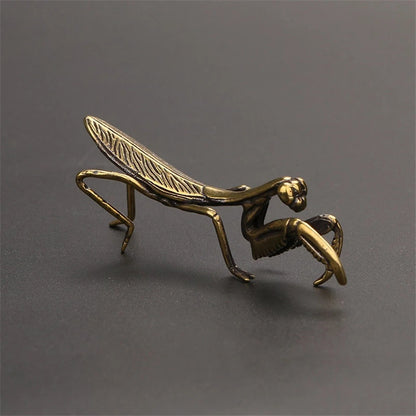 Vintage Copper Mantis Miniature – Decorative Tea Pet & Plant Pot Ornament