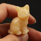 Crystal Cat Figurines – Hand-Carved Natural Stone Animal Cats Figures for Chakra Energy Healing & Home Décor