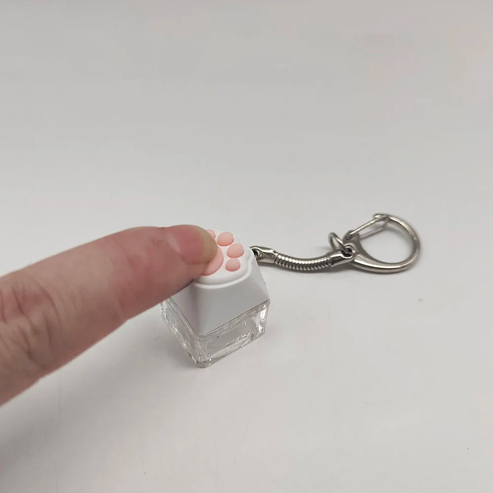 Paw Print Fidget Clicker Keyring – Stress Relief Keychain Anxiety ADHD