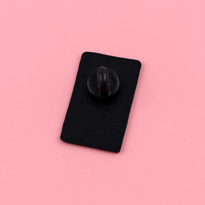 Black Cat Death Tarot Card Style Enamel Pin Badge Brooch