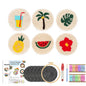 DIY Punch Needle Coaster Set Kit – Make 6 Coasters Multiple Design Choice Craft Embroidery