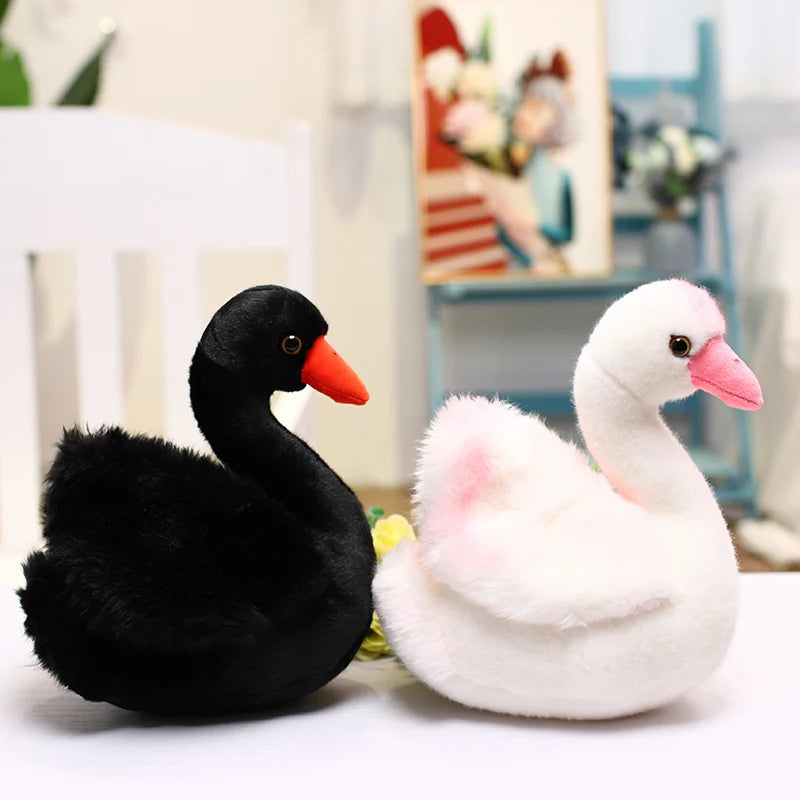 26cm Black or White Swan Soft Plush Toy