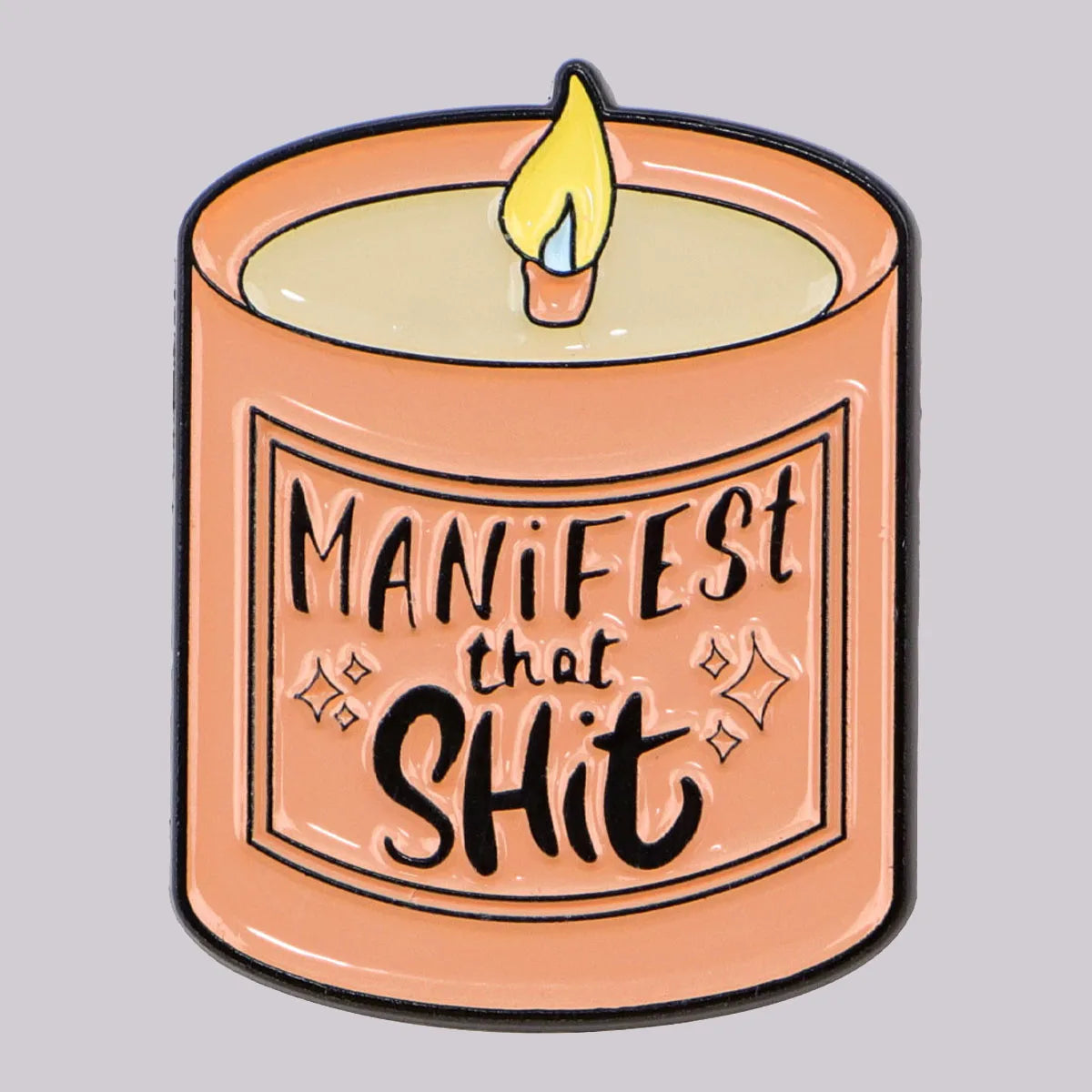 Motivational Manifestation Candle Funny Enamel Brooch Lapel Pin Badge  Gift Manifest