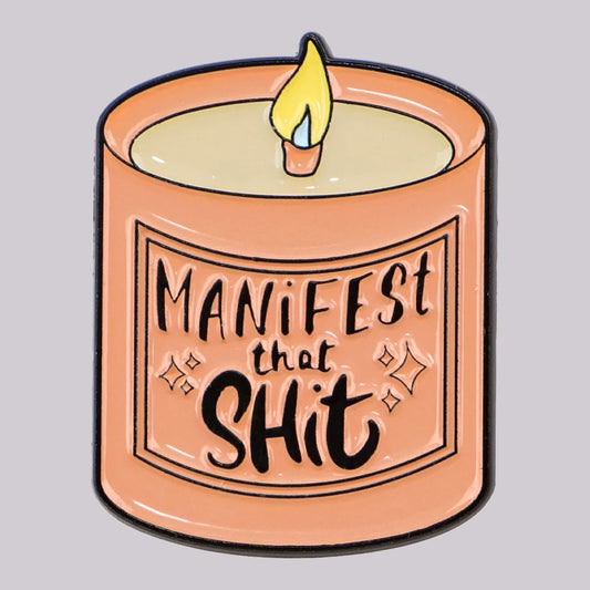 Motivational Manifestation Candle Funny Enamel Brooch Lapel Pin Badge  Gift Manifest